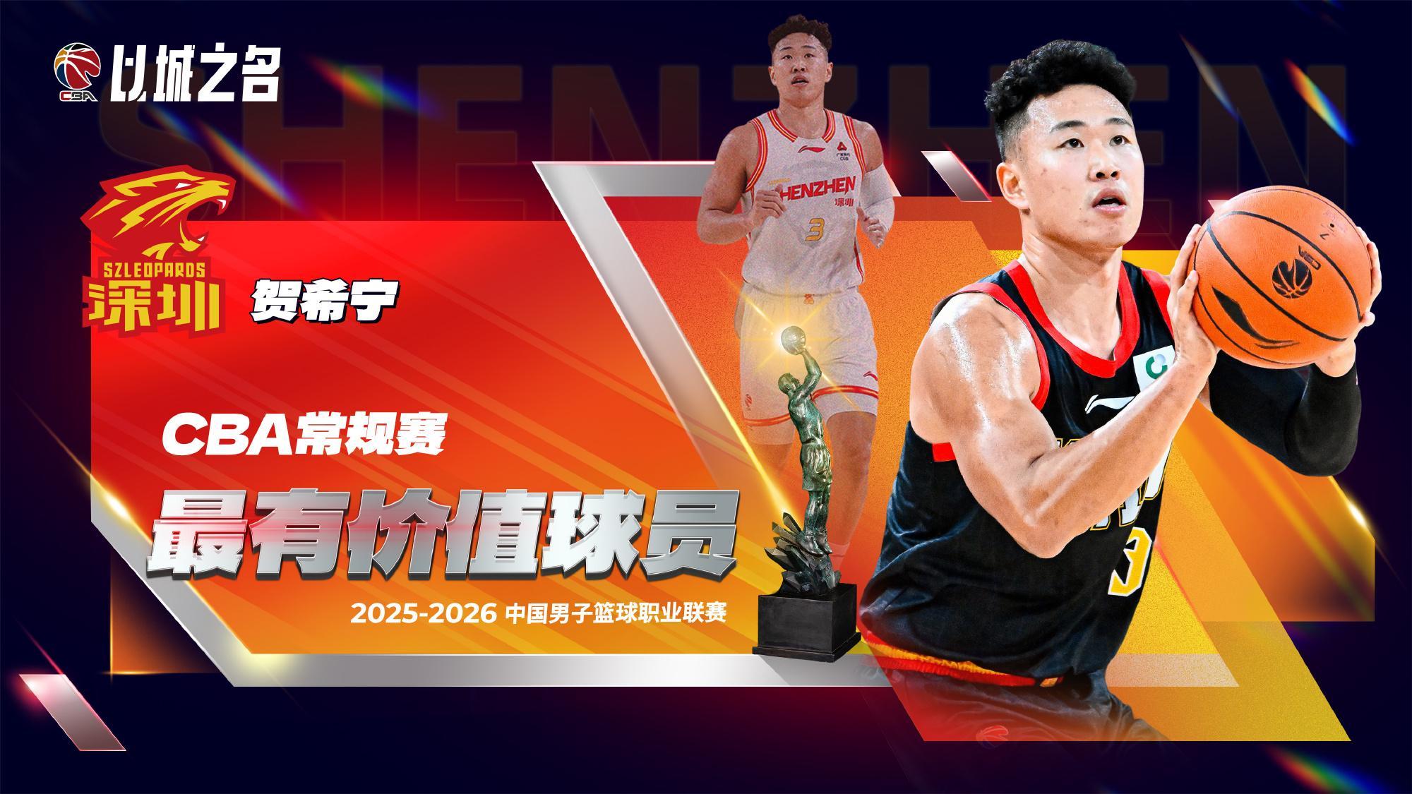 贺希宁当选常规赛MVP！强势得分拔高深圳上限，期待世预赛延续